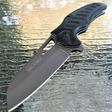 8" Tac Force Speedster Model Black Reverse Tanto Blade Pocket Knife - Frontier Blades