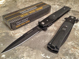 8.5" Tac Force Black Stiletto G10 Self Defense Pocket Knife TF-428G10 - Frontier Blades