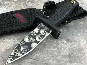 9" MTech Skulls Fixed Blade Dagger Fantasy Boot Knife With Sheath - Frontier Blades