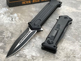 8" Tac Force Black Stiletto Assisted Tactical Folding Pocket Knife - Frontier Blades