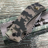 8.5" U.S. Army Official Military Digital Camo Pocket Knife (A-A1021CS) - Frontier Blades