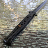 12.5" Tac Force Speedster Model Stiletto Assisted Black Pocket Knife - Frontier Blades