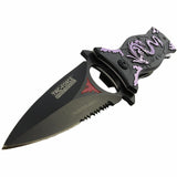 8" Tac Force Collection Series Purple Dragon Fantasy Pocket Knife - Frontier Blades