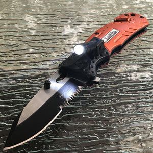 7.75" Tac Force EMS EMT Rescue LED Flashlight Assisted Pocket Knife - Frontier Blades