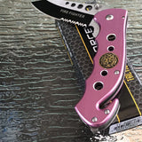 7.75" TAC FORCE SPRING ASSISTED TACTICAL PINK FIRE RESCUE FOLDING POCKET KNIFE - Frontier Blades