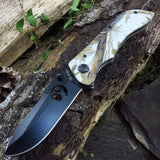 7.75" Elk Ridge Manual Open Woodland Jungle Camo Hunter Pocket Knife - Frontier Blades