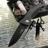Elk Ridge Survival Emergency Kit Blade Pocket Knife w/ Flashlight - Frontier Blades