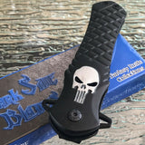 8.5" Dark Side Blades Punisher Skull Fantasy Pocket Knife (DS-A014BK) - Frontier Blades