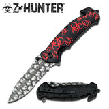 7Z-Hunter Red Zombie Biohazard Fantasy Tactical Pocket Knife - Frontier Blades