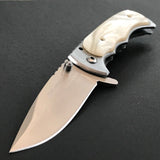 7" Tac Force White Pearl Handle Spring Assisted Pocket Knife - Frontier Blades