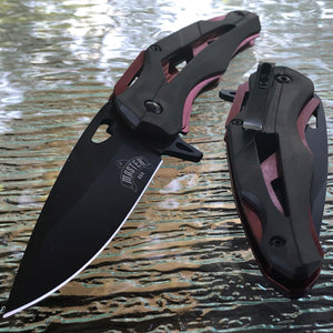 8" Master USA Spring Assisted Purple Tactical EDC Pocket Knife MU-A086 - Frontier Blades