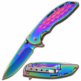7" Tac Force Titanium Coated Rainbow Assisted Tactical Folding Knife - Frontier Blades