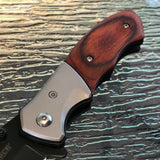 7.5" Tac Force Small Brown Pakkawood Mini Hunting Pocket Knife TF-468 - Frontier Blades