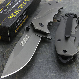 6.5" Tac Force Speedster Model Tactical Titanium Gray Pocket Knife - Frontier Blades