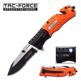 7.75" Tac Force EMS EMT Rescue LED Flashlight Assisted Pocket Knife - Frontier Blades