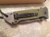 7.75" Military Green G10 Heavy Duty Tactical Pocket Knife (300362GN) - Frontier Blades