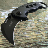 7.75" Tac Force Black Tactical Karambit Claw Folding Pocket Knife - Frontier Blades