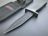 9" MTech Tactical Fixed Blade Dagger Double Edge Boot Knife w/ Sheath - Frontier Blades