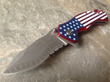 7.75" Tac Force USA American Flag Folding Pocket Knife (300235US) - Frontier Blades