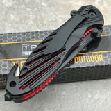 8" Tac Force Black & Red Tactical Folding Pocket Knife - Frontier Blades