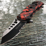 7.75" TAC FORCE SPRING ASSISTED TACTICAL RED CAMO FOLDING KNIFE BLADE POCKET NEW - Frontier Blades