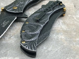TWO DRAGON STONE WASH ASSISTED FOLDING POCKET KNIFE SET - Frontier Blades