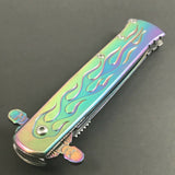 8.5" Tac Force Stiletto Web Skull Assisted Rainbow Tactical Knife - Frontier Blades