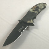7.75" MTech USA Green Jungle Forest Camo Manual Opening Pocket Knife - Frontier Blades