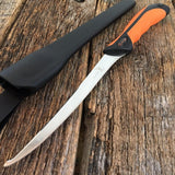 12.5" Elk Ridge Orange Skinner Fixed Blade Fish Fillet Fishing Knife - Frontier Blades