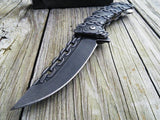 8" Tac Force Chain Link Stone Washed Fantasy Assisted Pocket Knife - Frontier Blades