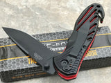 8" Tac Force Black & Red Tactical Folding Pocket Knife - Frontier Blades