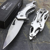 8.25" MTech USA Tactical Silver Camping Pocket Knife (MT-A705SL) - Frontier Blades