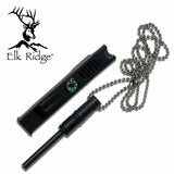 Elk Ridge Camping Survival Magnesium Fire Starter w/ Compass and Whistle NEW - Frontier Blades