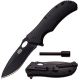 9" Master USA Tactical Camping Assisted Pocket Knife With Fire Starter - Frontier Blades