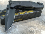 7.75" Tac Force Spring Assisted Tactical Black EDC Pocket Knife - Frontier Blades