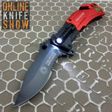 8.5" Tac Force Speedster Model Fire Fighter Red Pocket Knife - Frontier Blades