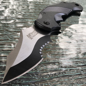 MTech Xtreme Ballistic Black Grey Assisted Tactical Flipper Knife - Frontier Blades