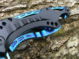 8" MTech USA Tactical Blue Titanium Pocket Knife (MT-A705BL) - Frontier Blades