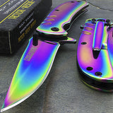 6.25" Tac Force Titanium Rainbow Mini EDC Small Pocket Knife - Frontier Blades