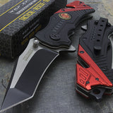 TWO 7.5" FIRE FIGHTER RESCUE ASSISTED FOLDING KNIFE TF-640FD - Frontier Blades