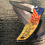 8.75" WE THE PEOPLE AMERICAN USA FLAG PATRIOT SPRING ASSISTED FOLDING KNIFE - Frontier Blades