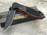 8" Tac Force Black & Red Tactical Folding Pocket Knife - Frontier Blades