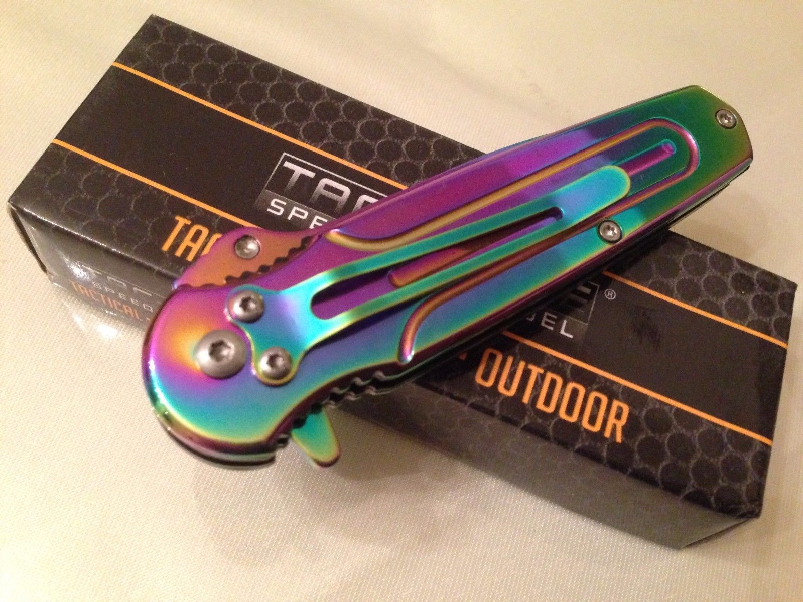  Tac-force Rainbow Spectrum Titanium Folding Pocket Knife :  Tools & Home Improvement