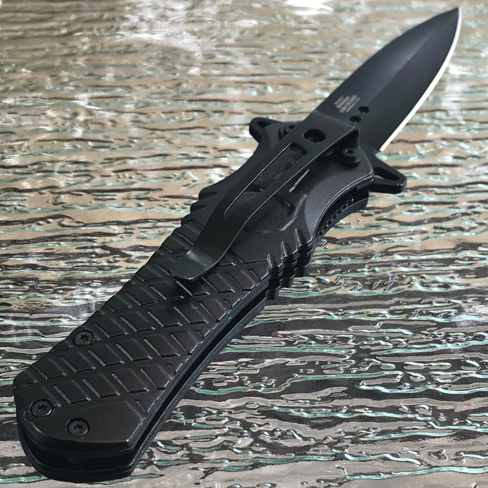 12 1/2 NEW Wartech PUNISHER Gothic Dual Blade Skull POCKET KNIFE Folding  Knives