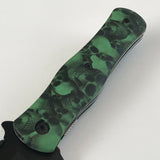 8" Master USA Assisted Open Green Skulls EDC Pocket Knife MU-A006GN - Frontier Blades