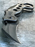 7.75" Tac Force Stonewashed Gray Karambit Pocket Knife (TF-578SW) - Frontier Blades