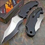 8.5" Mtech Xtreme Assisted Open Black Tactical Pocket Knife - Frontier Blades