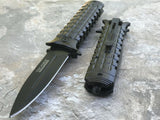 7.75" Tac Force Black Stiletto Dagger Assisted Pocket Knife - Frontier Blades