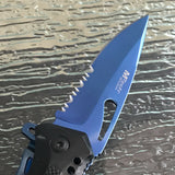 8" MTech USA Tactical Blue Titanium Pocket Knife (MT-A705BL) - Frontier Blades