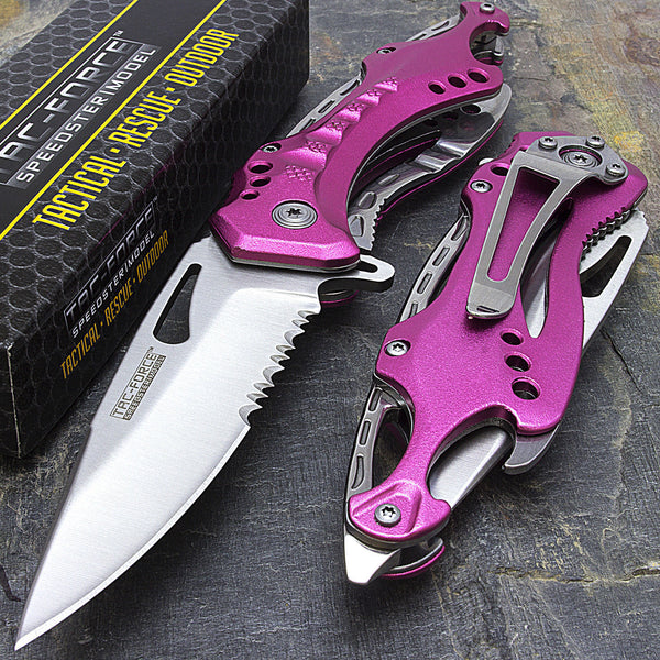 8 Tac Force Assisted Opening Folding Pink Handle Knife (TF-705PK)